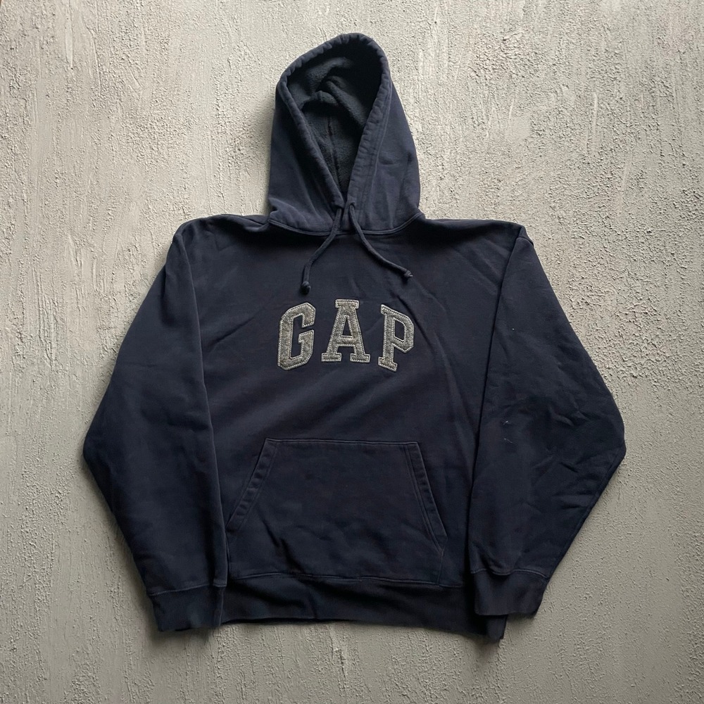 Vintage Gap Pullover Hoodie Mens XL Navy Blue 2000s